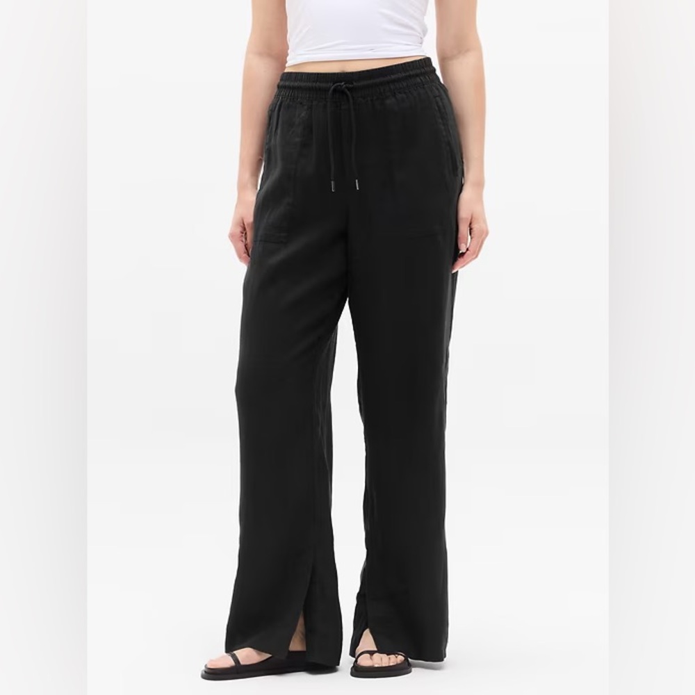 Athleta Retreat Linen High Rise Wide Leg Pant